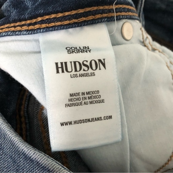 Hudson Collin Mid Rise Skinny Jeans Blue New 25 - Picture 5 of 8